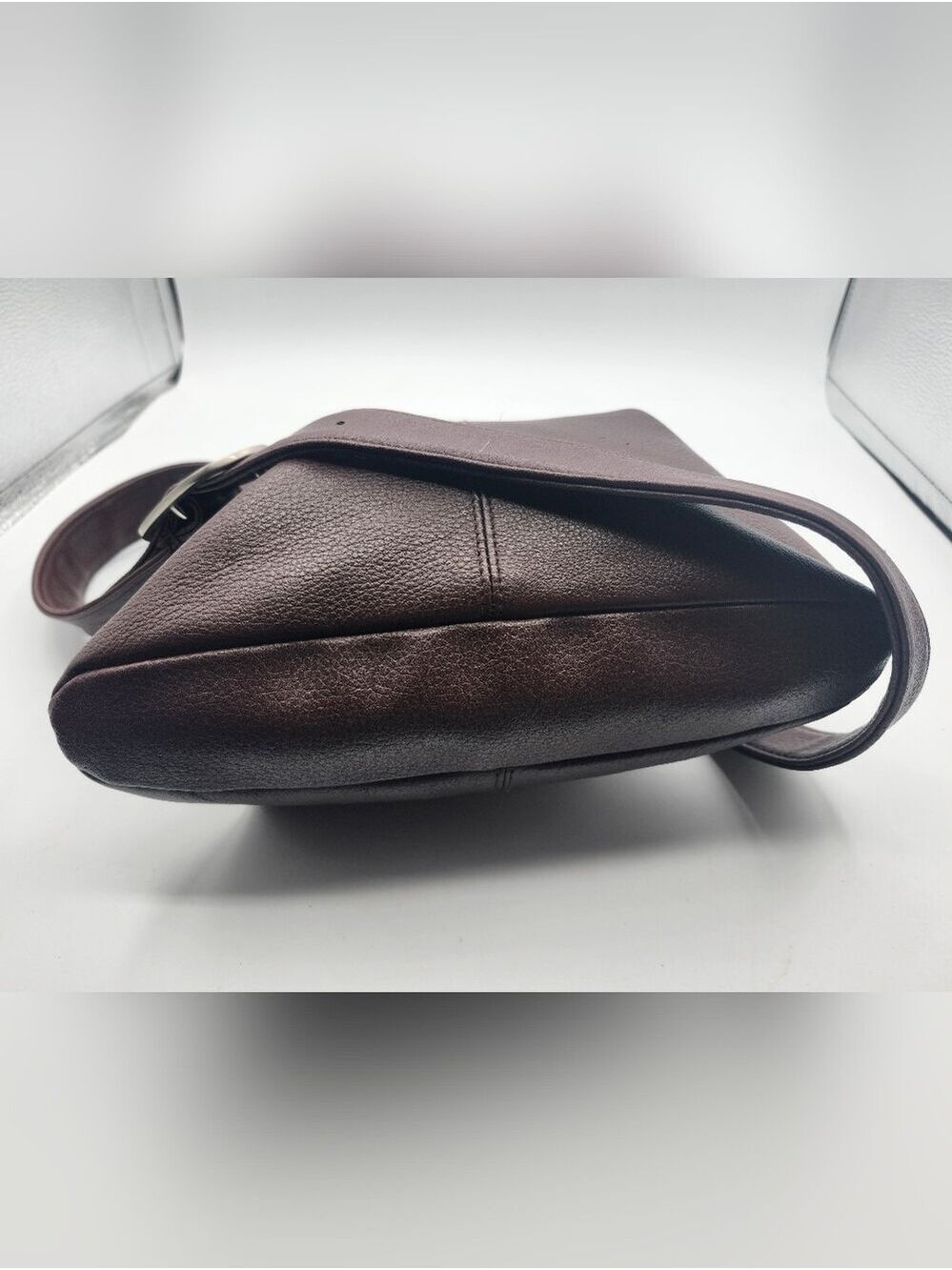 Slouchy Leather Crossbody Bag in Dark Brown - Picture 7 of 10